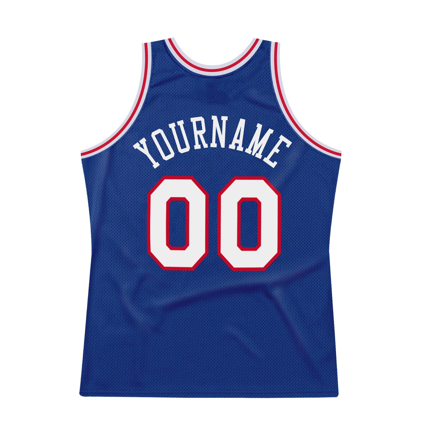 Custom Royal White-Red Authentic Throwback Basketball Jersey view 6