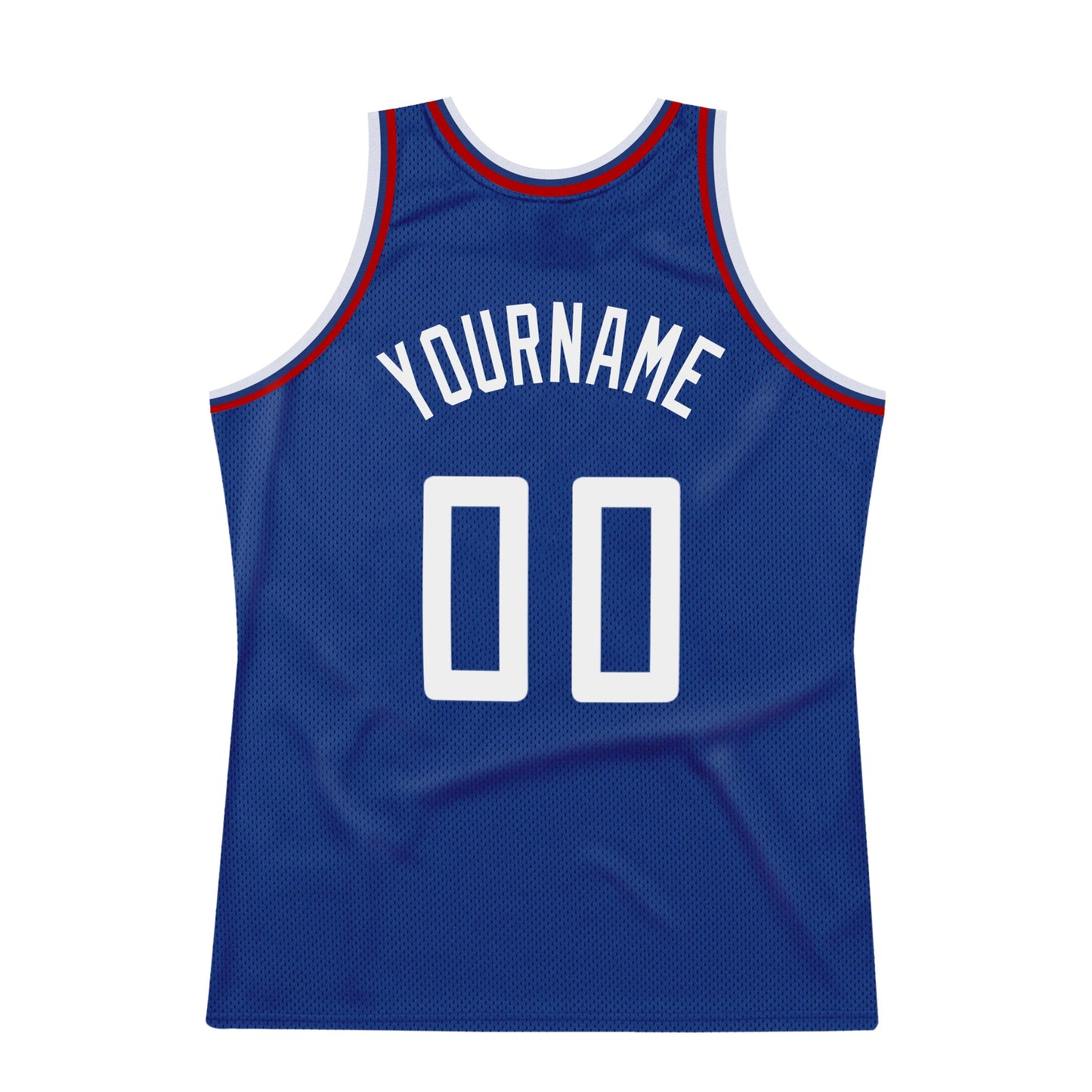 Custom Royal White-Red Authentic Throwback Basketball Jersey view 6