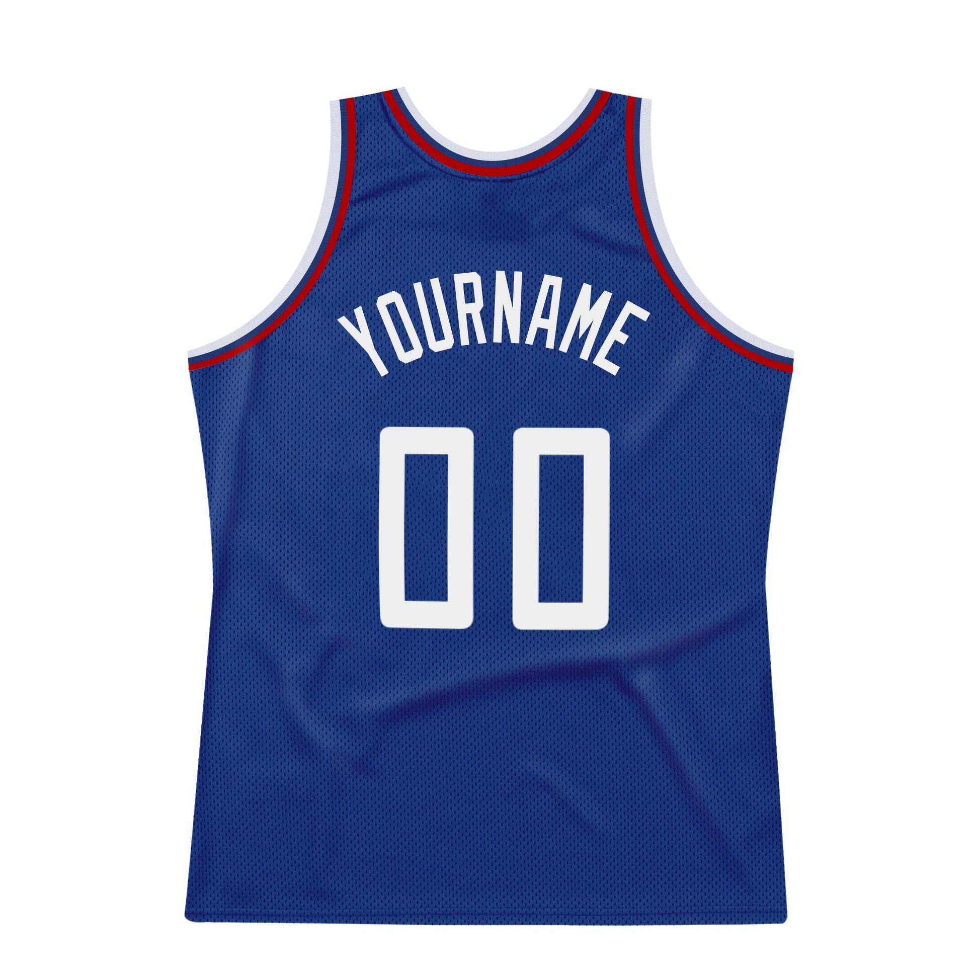 Custom Royal White-Red Authentic Throwback Basketball Jersey view 6