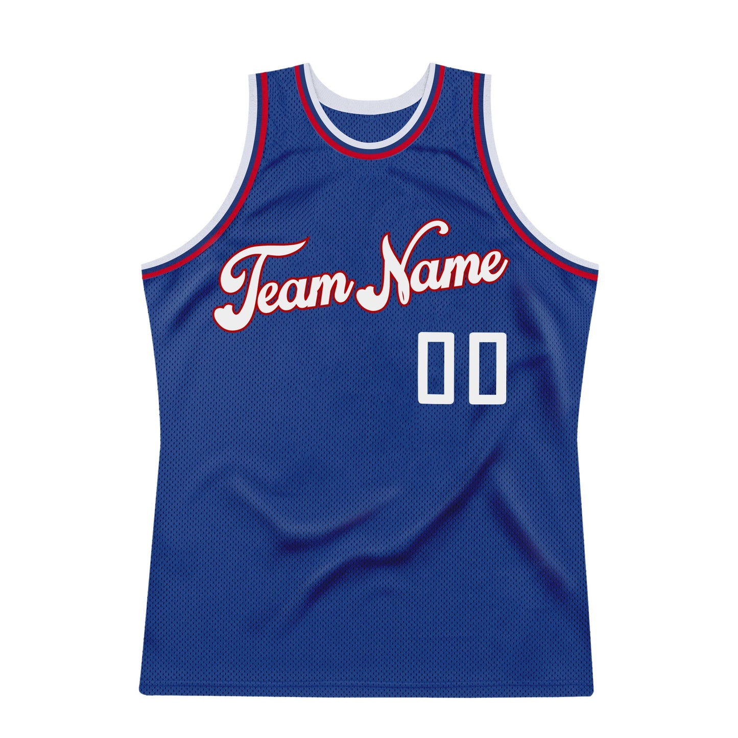 Custom Royal White-Red Authentic Throwback Basketball Jersey view 7