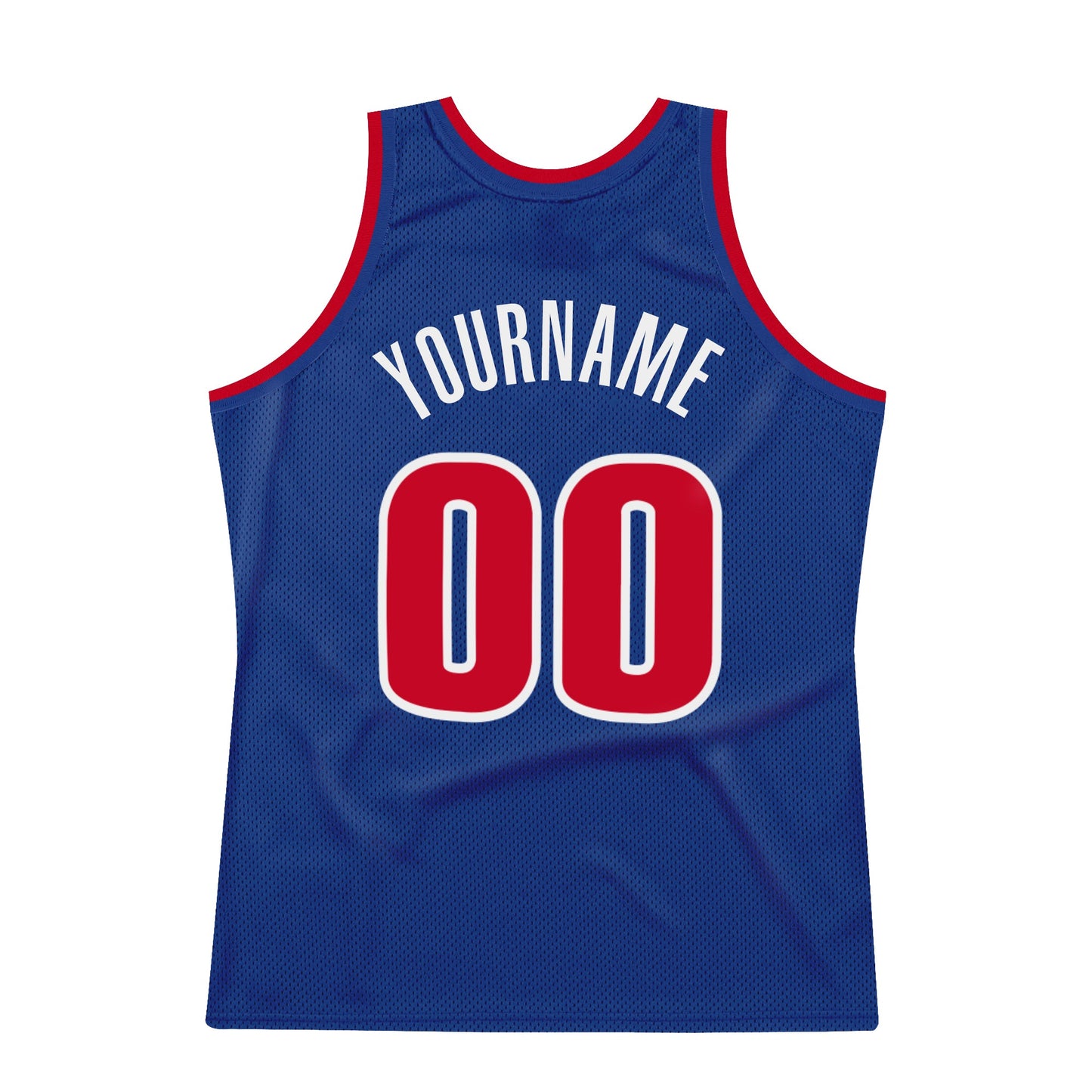 Custom Royal Red-White Authentic Throwback Basketball Jersey view 6