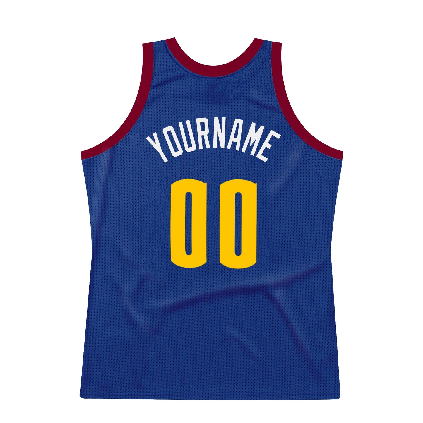 Custom Royal Gold-Maroon Authentic Throwback Basketball Jersey view 6