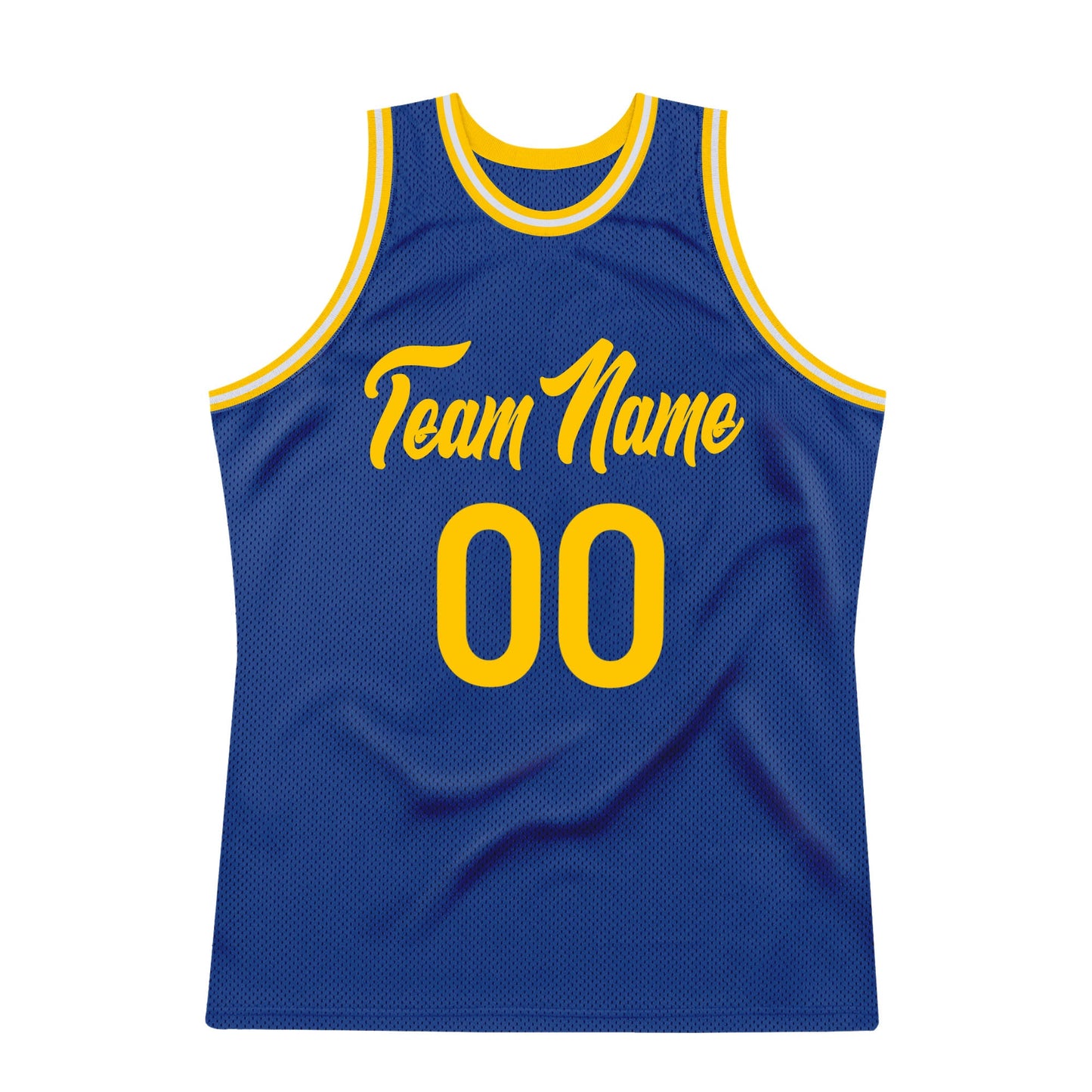 Custom Royal Gold-White Authentic Throwback Basketball Jersey view 7
