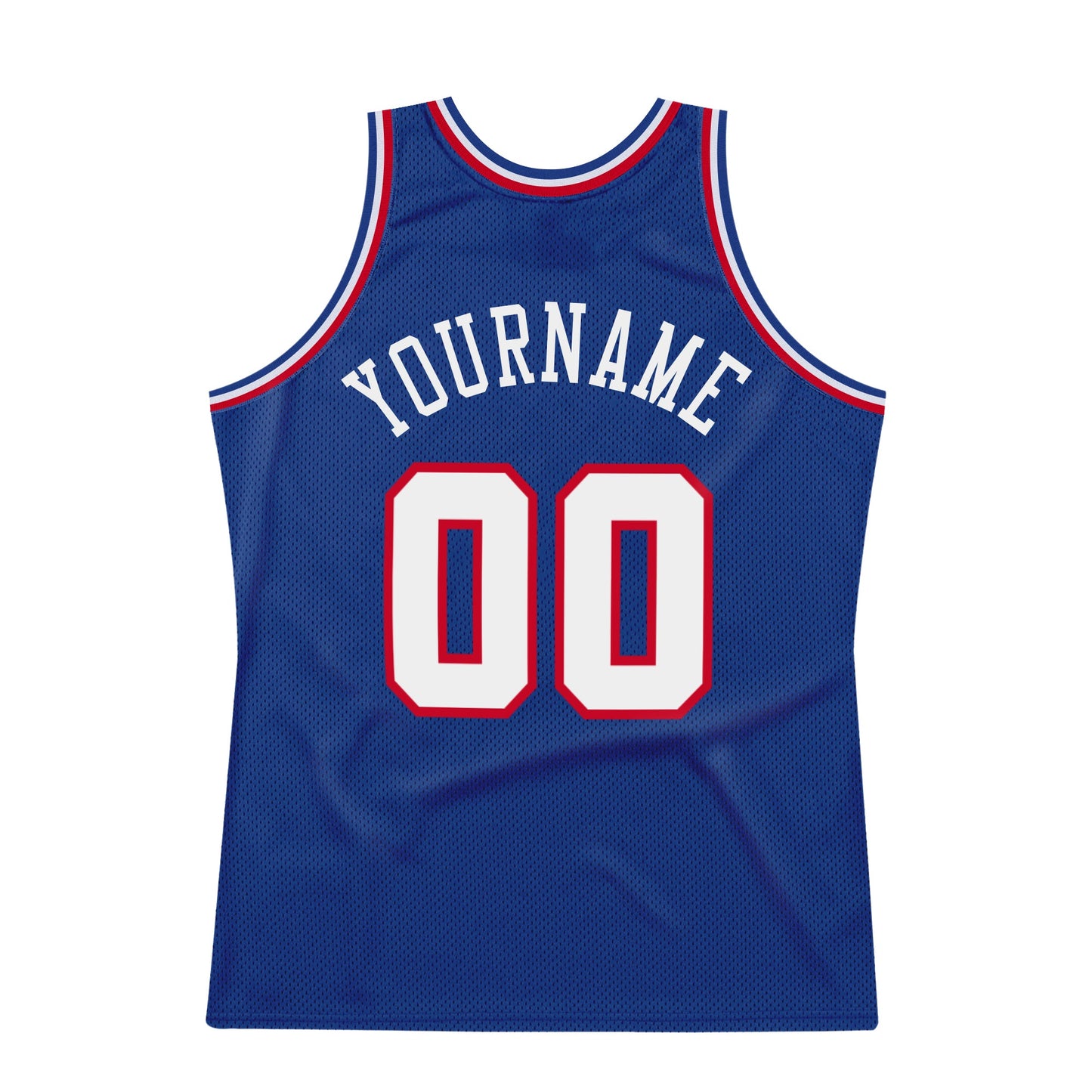 Custom Royal White-Red Authentic Throwback Basketball Jersey view 6