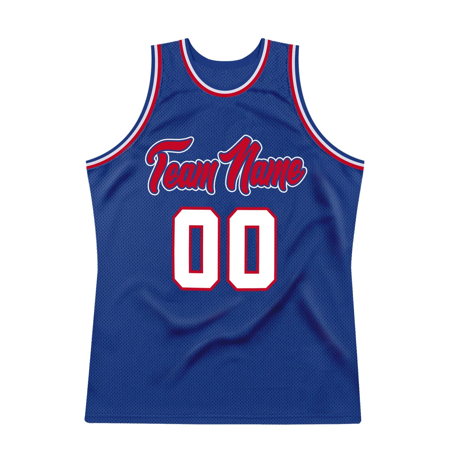 Custom Royal White-Red Authentic Throwback Basketball Jersey view 7