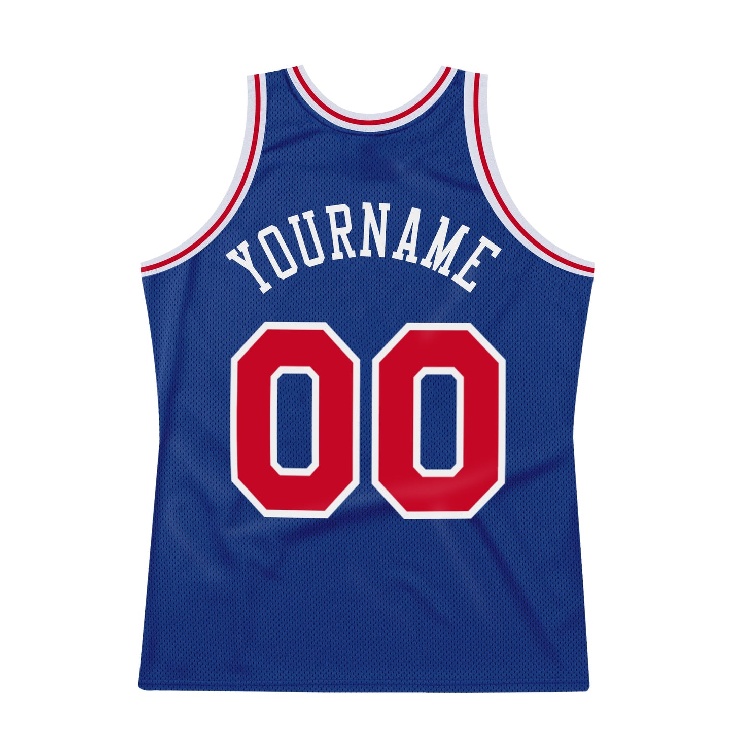 Custom Royal Red-White Authentic Throwback Basketball Jersey view 6