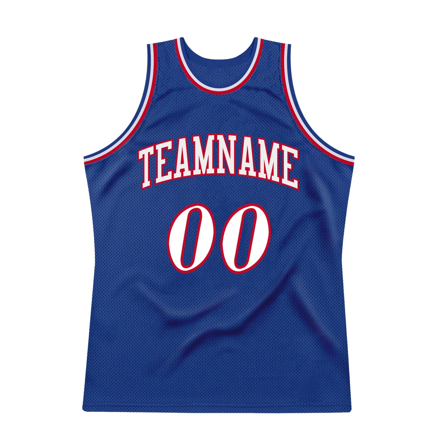 Custom Royal White-Red Authentic Throwback Basketball Jersey view 5