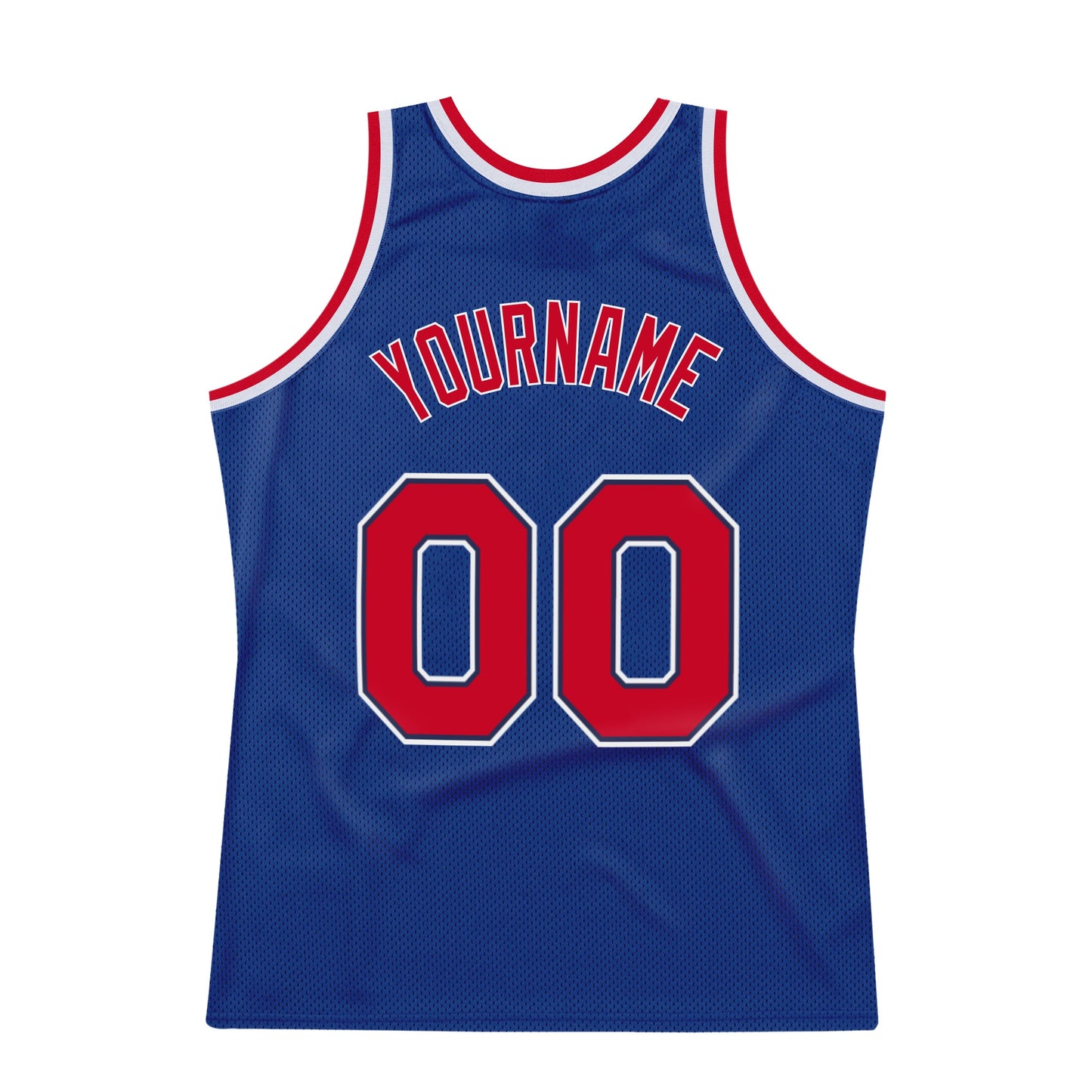 Custom Royal Red-White Authentic Throwback Basketball Jersey view 6
