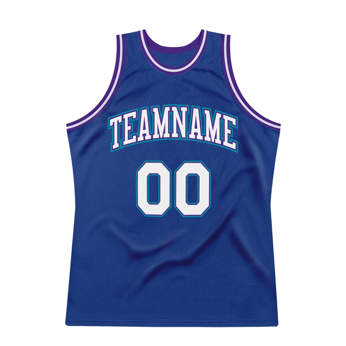 Custom Royal White-Purple Authentic Throwback Basketball Jersey view 5