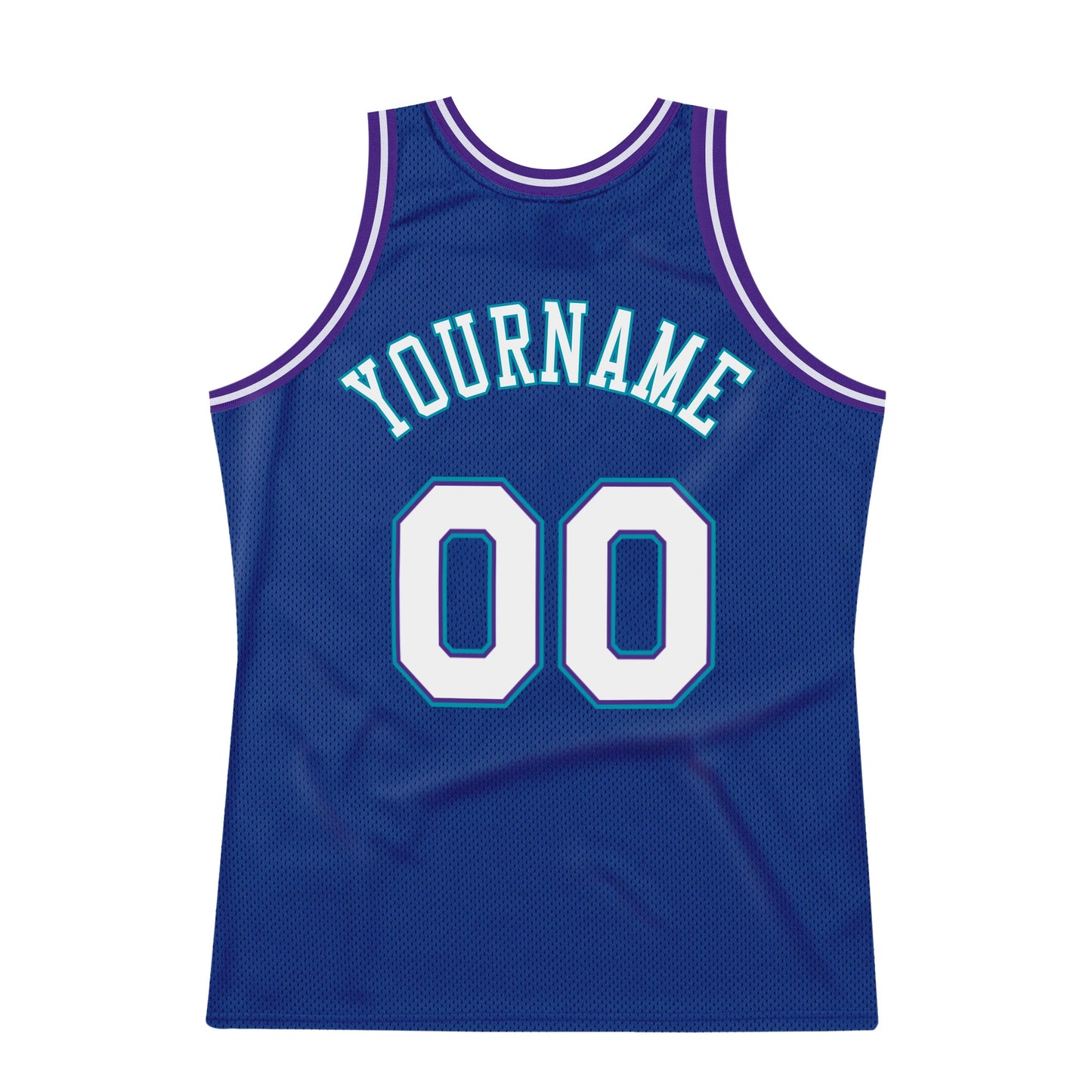 Custom Royal White-Purple Authentic Throwback Basketball Jersey view 6