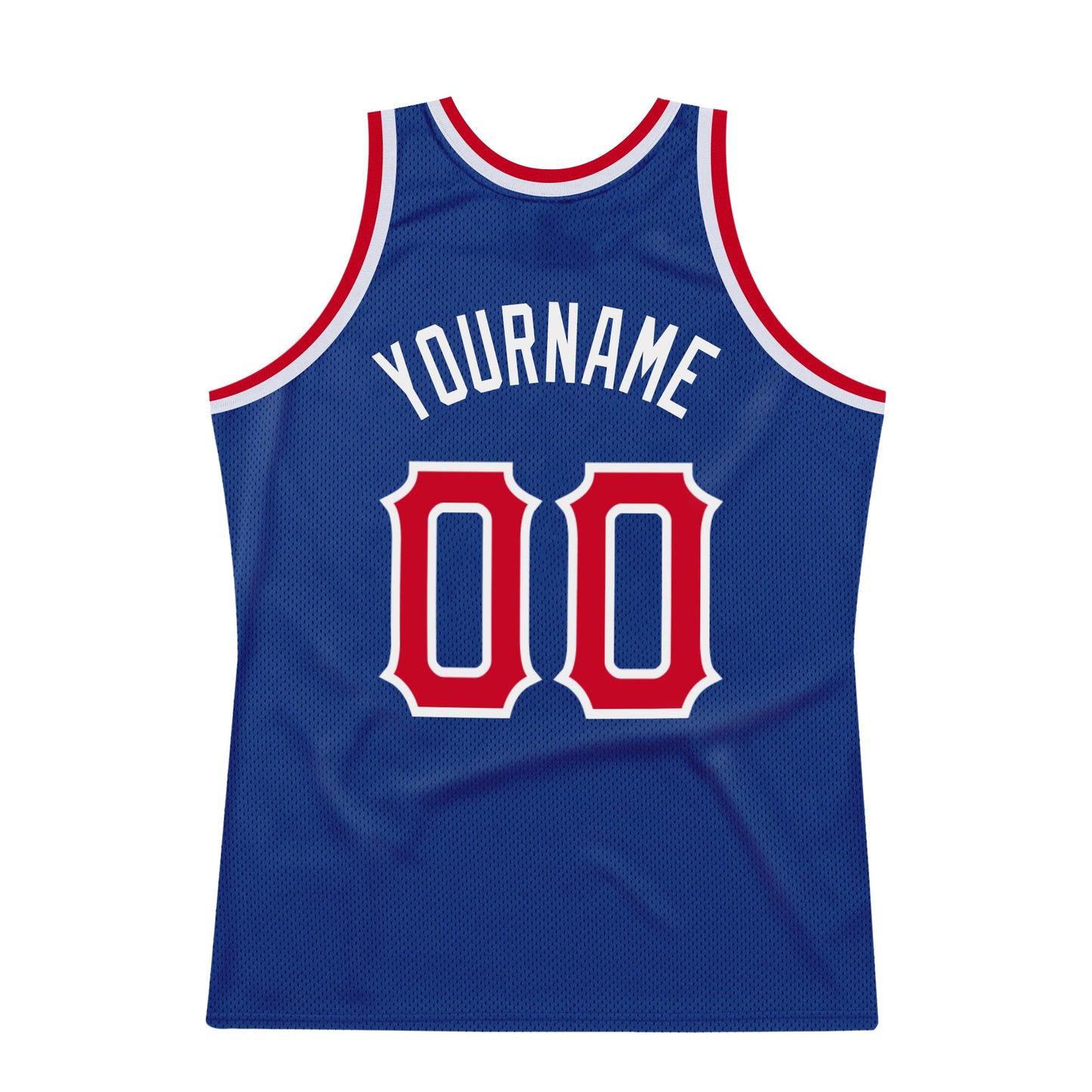 Custom Royal Red-White Authentic Throwback Basketball Jersey view 6