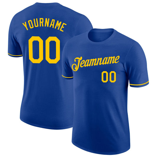 Custom Royal Gold Performance T-Shirt - Main View