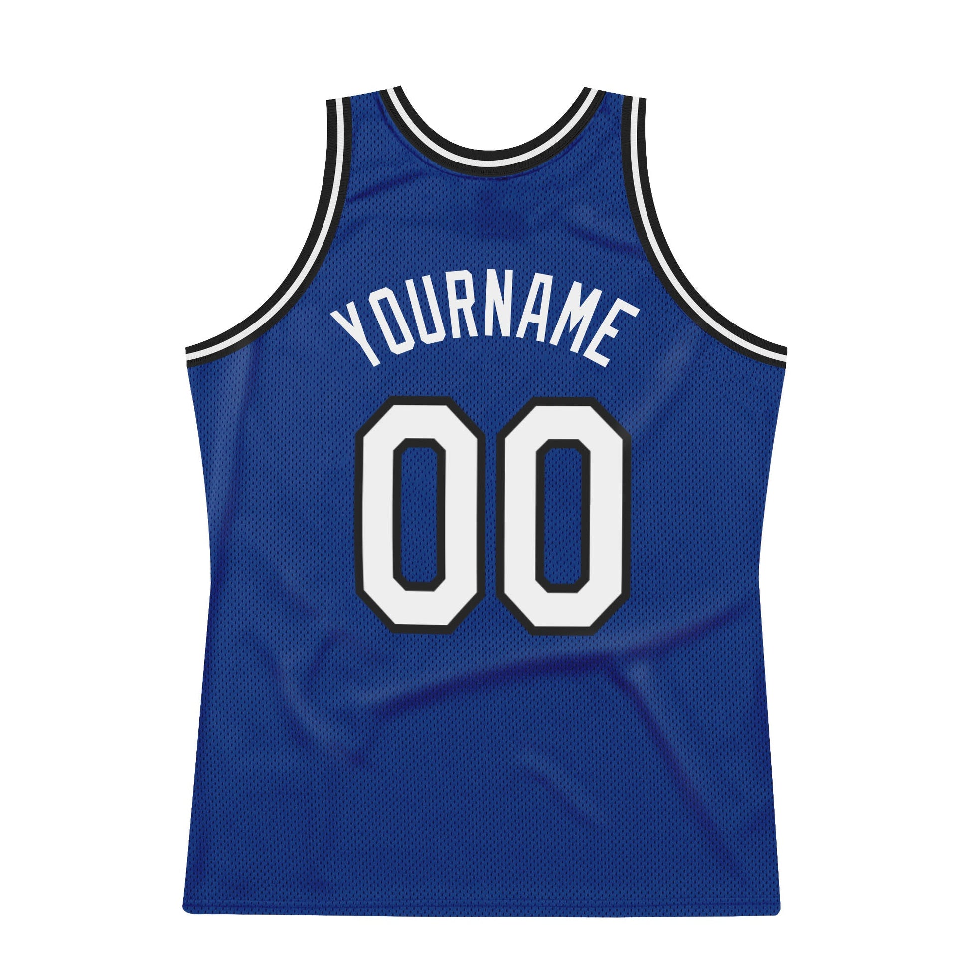 Custom Royal White-Black Authentic Throwback Basketball Jersey view 6