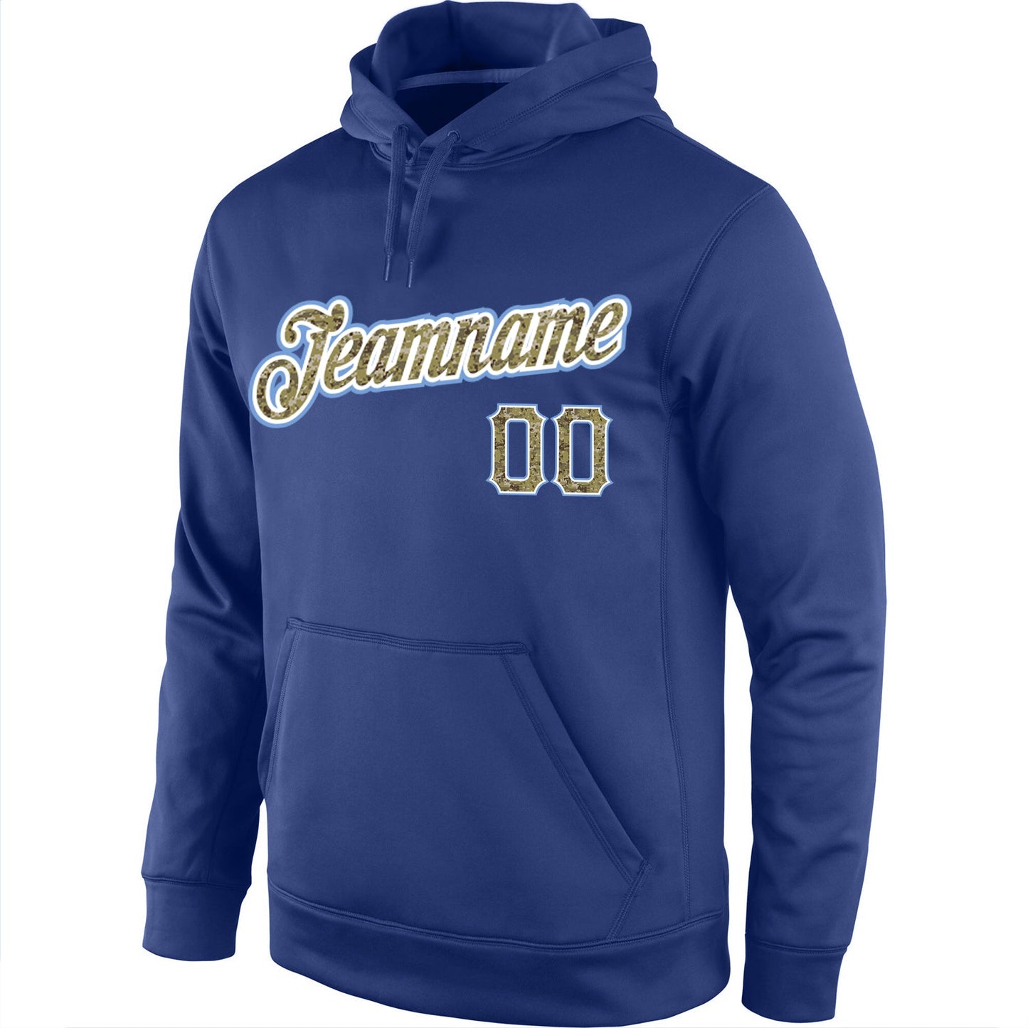 Custom Stitched Royal Camo-Light Blue Sports Pullover Sweatshirt Hoodie view 2