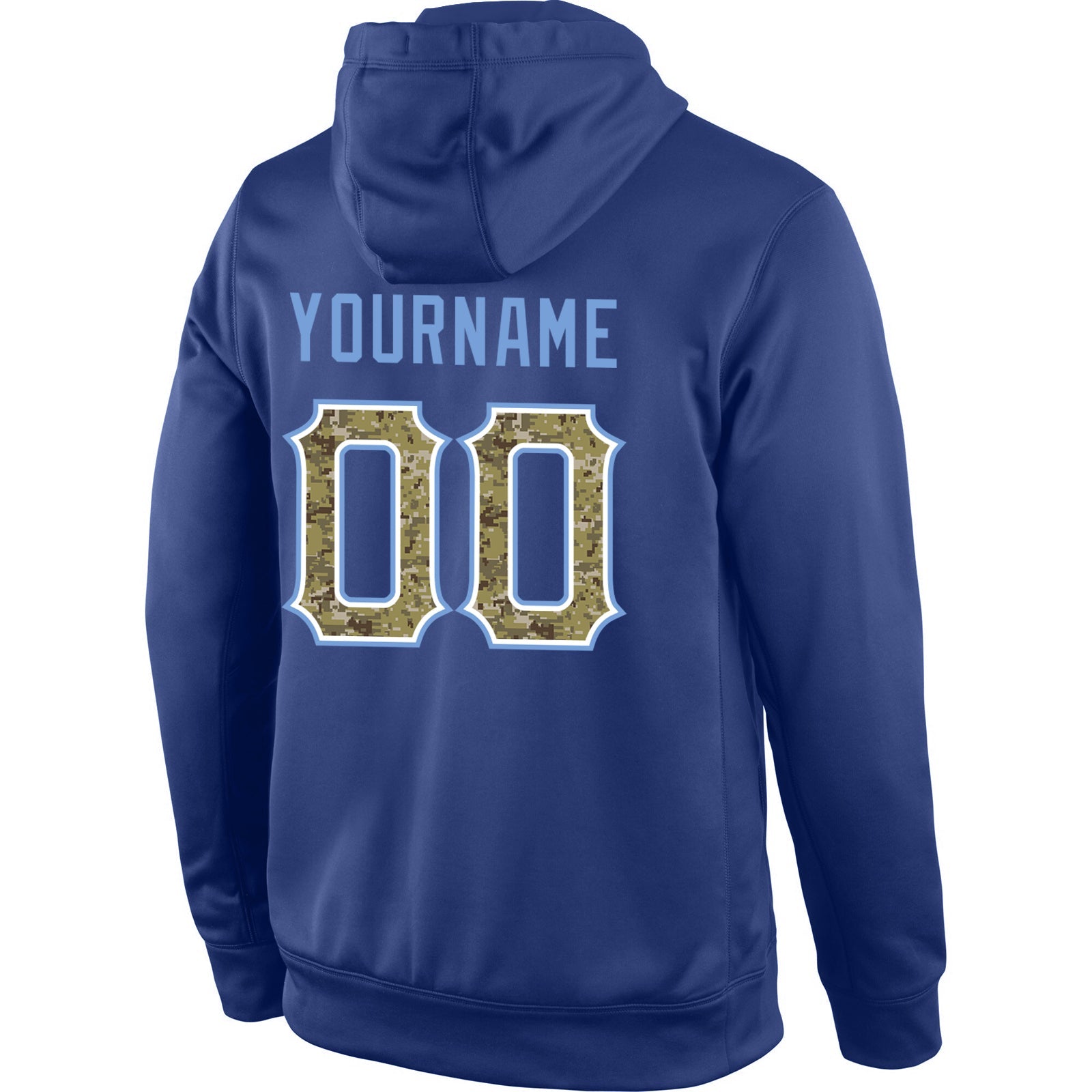 Custom Stitched Royal Camo-Light Blue Sports Pullover Sweatshirt Hoodie view 3