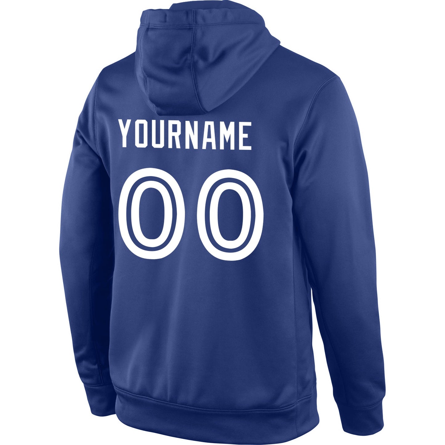 Custom Stitched Royal White Sports Pullover Sweatshirt Hoodie view 3