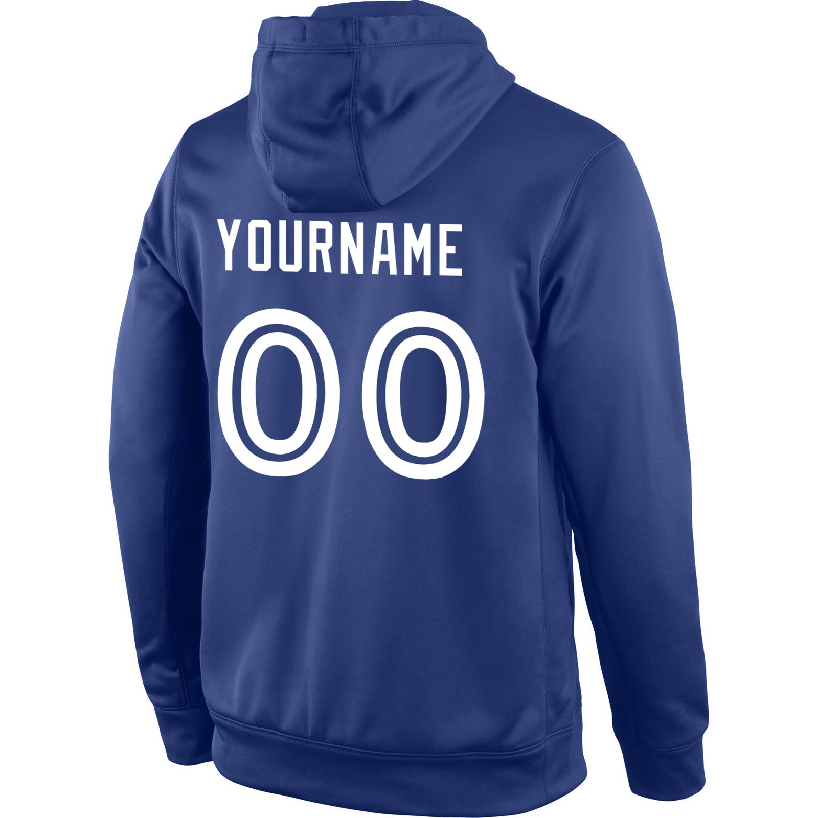Custom Stitched Royal White Sports Pullover Sweatshirt Hoodie view 3