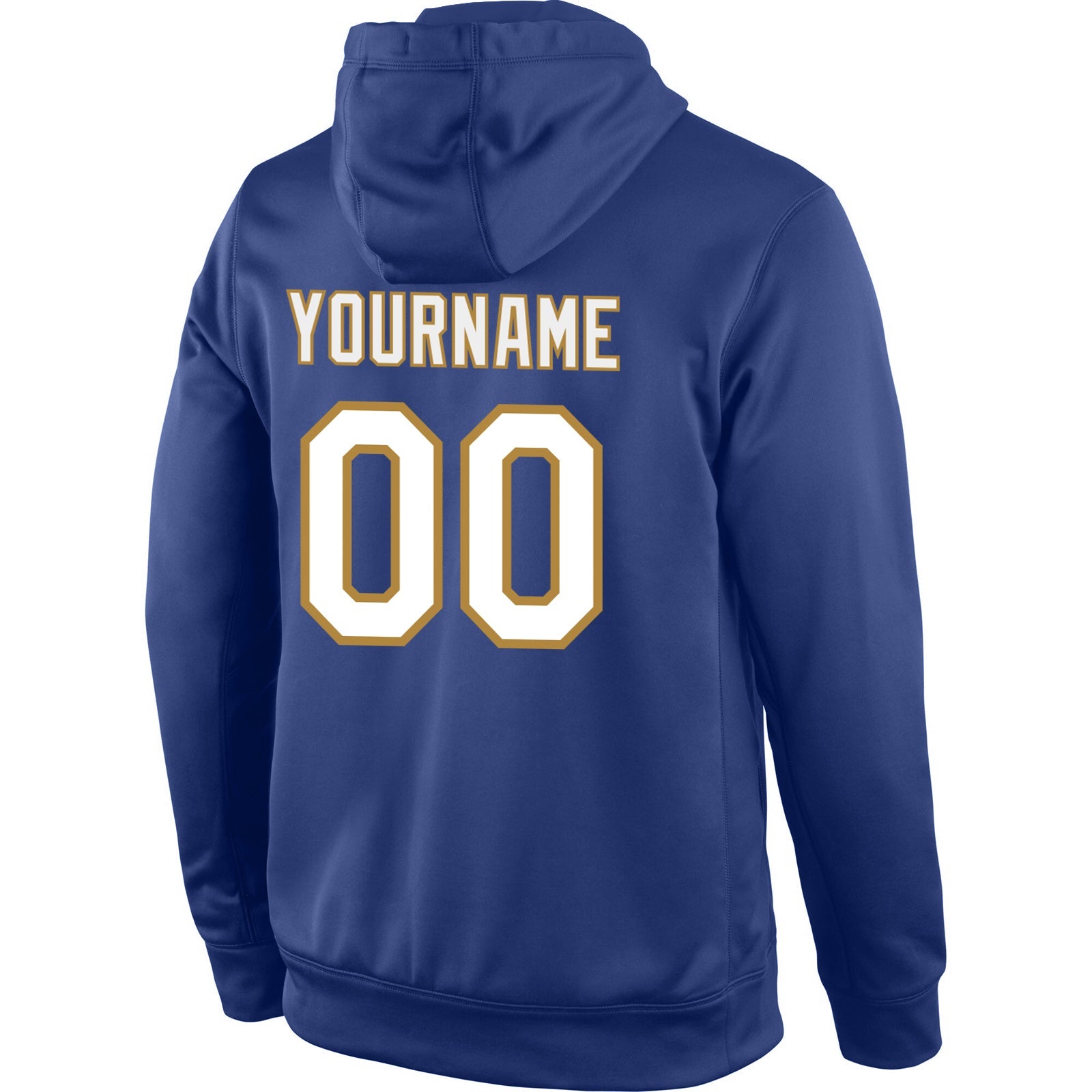 Custom Stitched Royal White-Old Gold Sports Pullover Sweatshirt Hoodie view 3