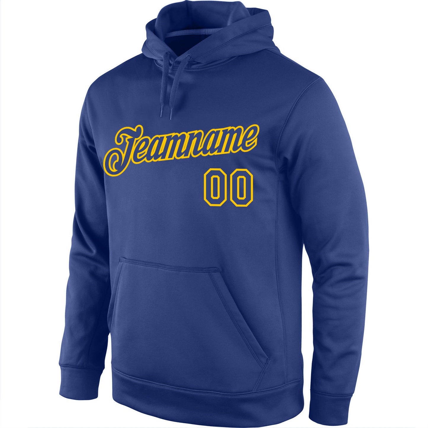 Custom Stitched Royal Royal-Gold Sports Pullover Sweatshirt Hoodie view 2