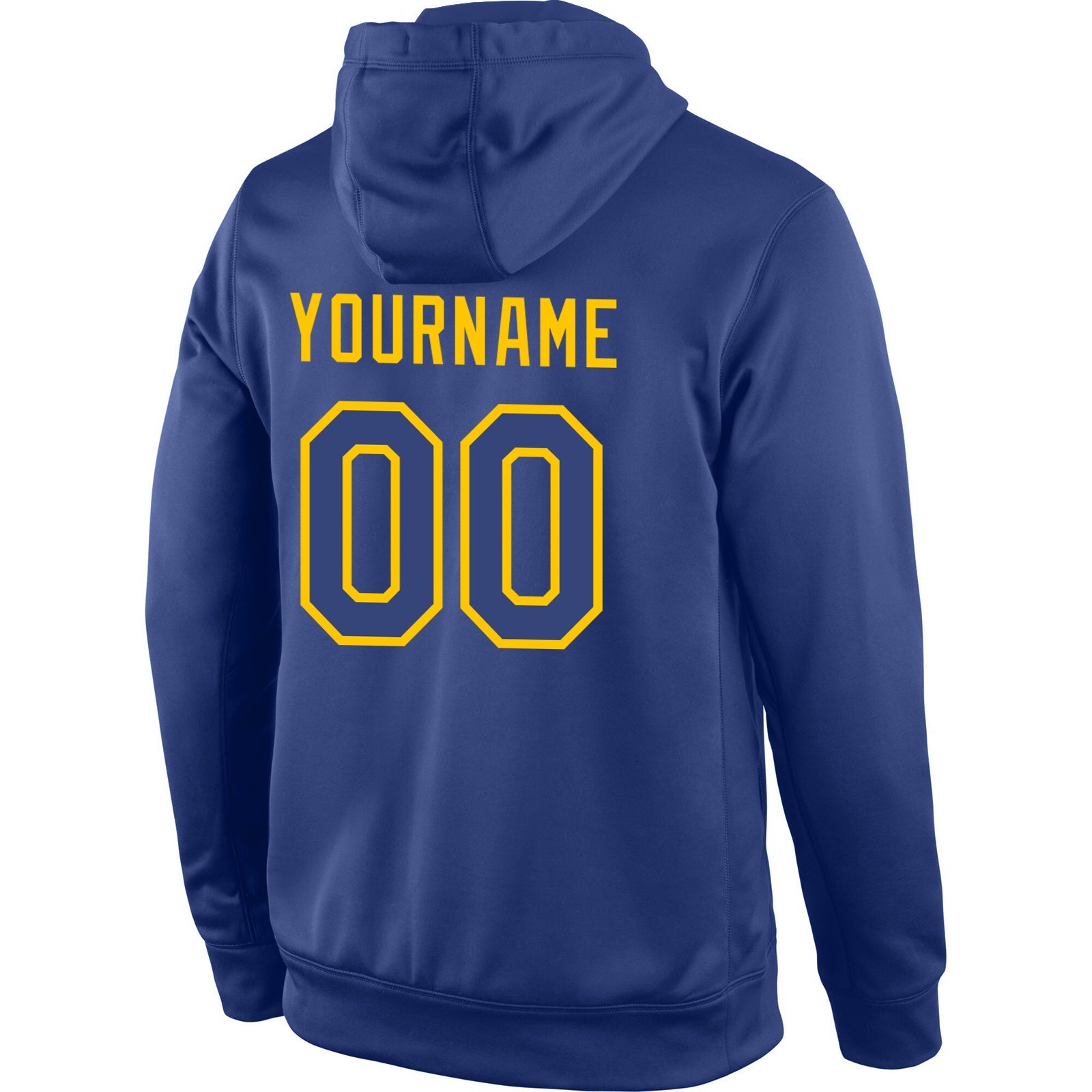 Custom Stitched Royal Royal-Gold Sports Pullover Sweatshirt Hoodie view 3