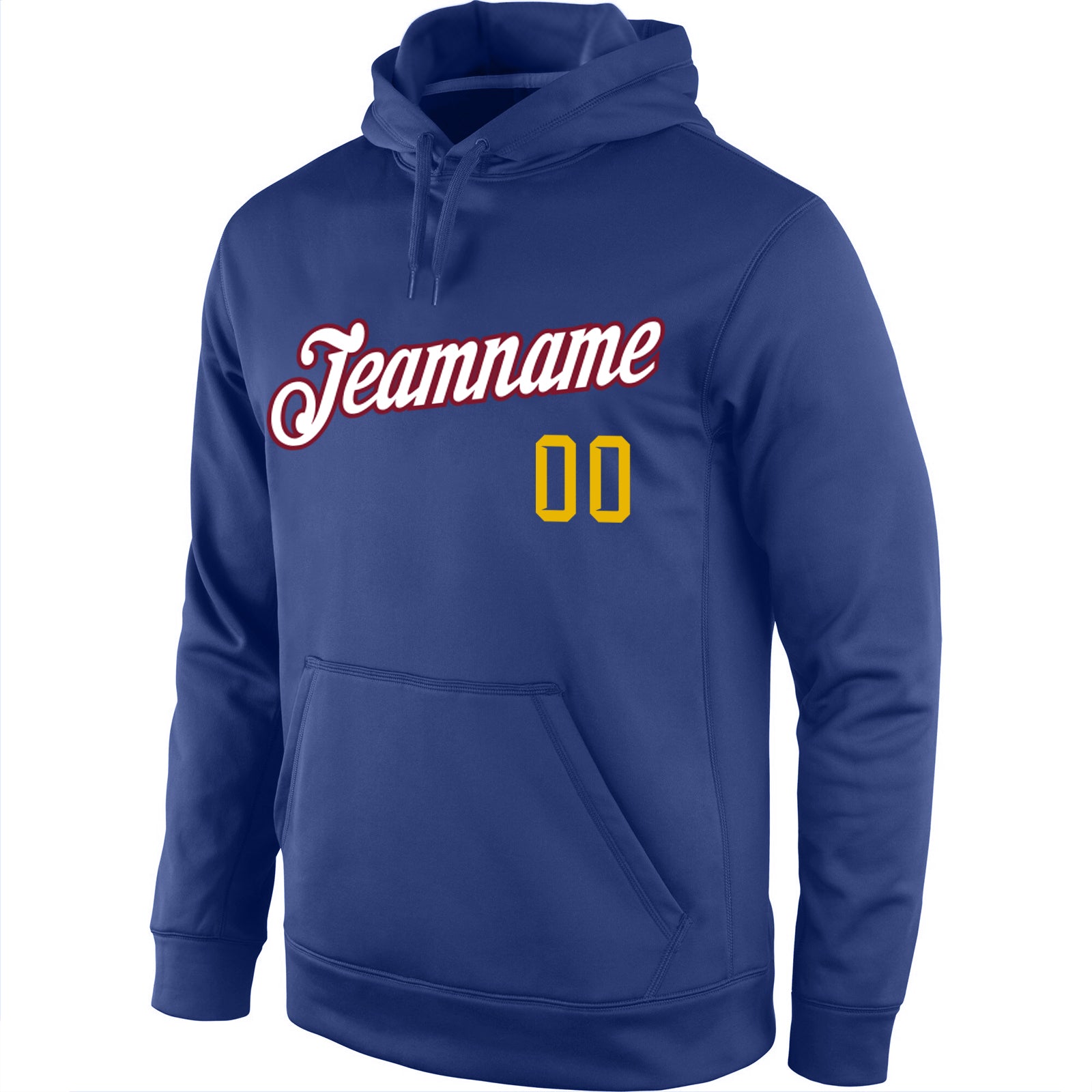 Custom Stitched Royal Gold-White Sports Pullover Sweatshirt Hoodie view 2