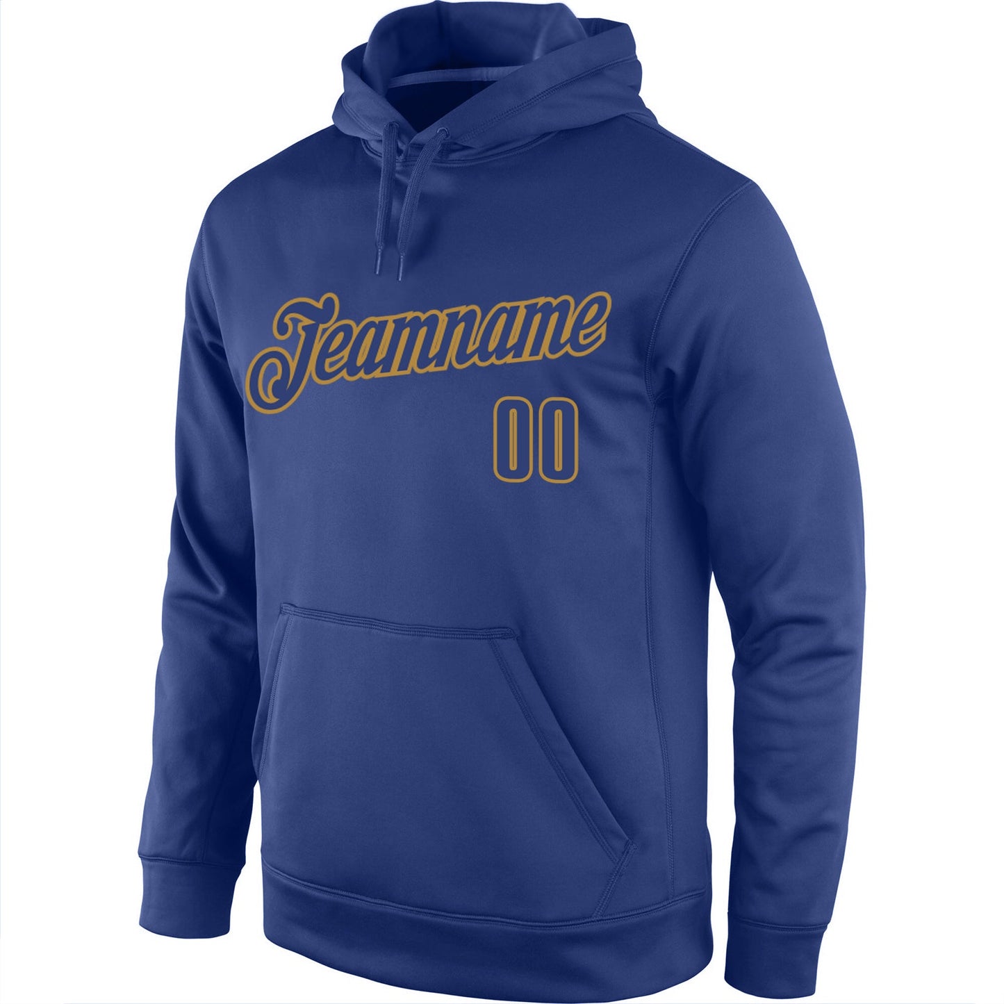 Custom Stitched Royal Royal-Old Gold Sports Pullover Sweatshirt Hoodie view 2