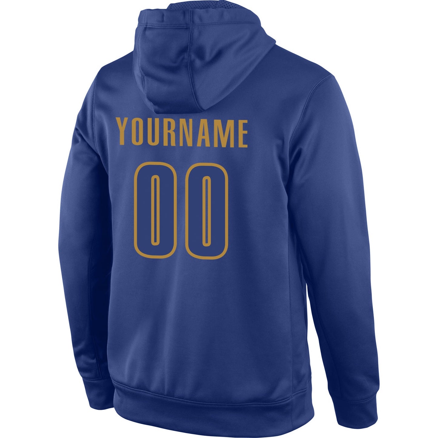 Custom Stitched Royal Royal-Old Gold Sports Pullover Sweatshirt Hoodie view 3