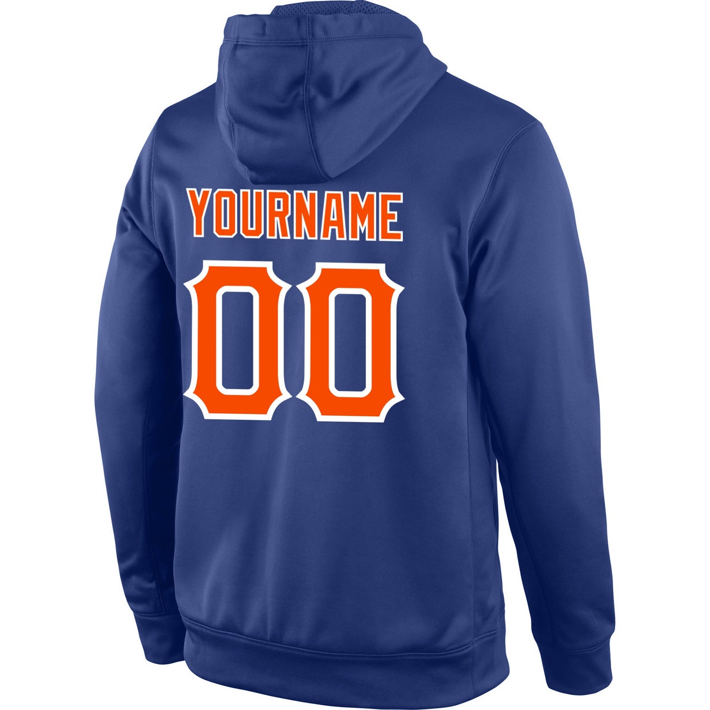 Custom Stitched Royal Orange-White Sports Pullover Sweatshirt Hoodie view 3