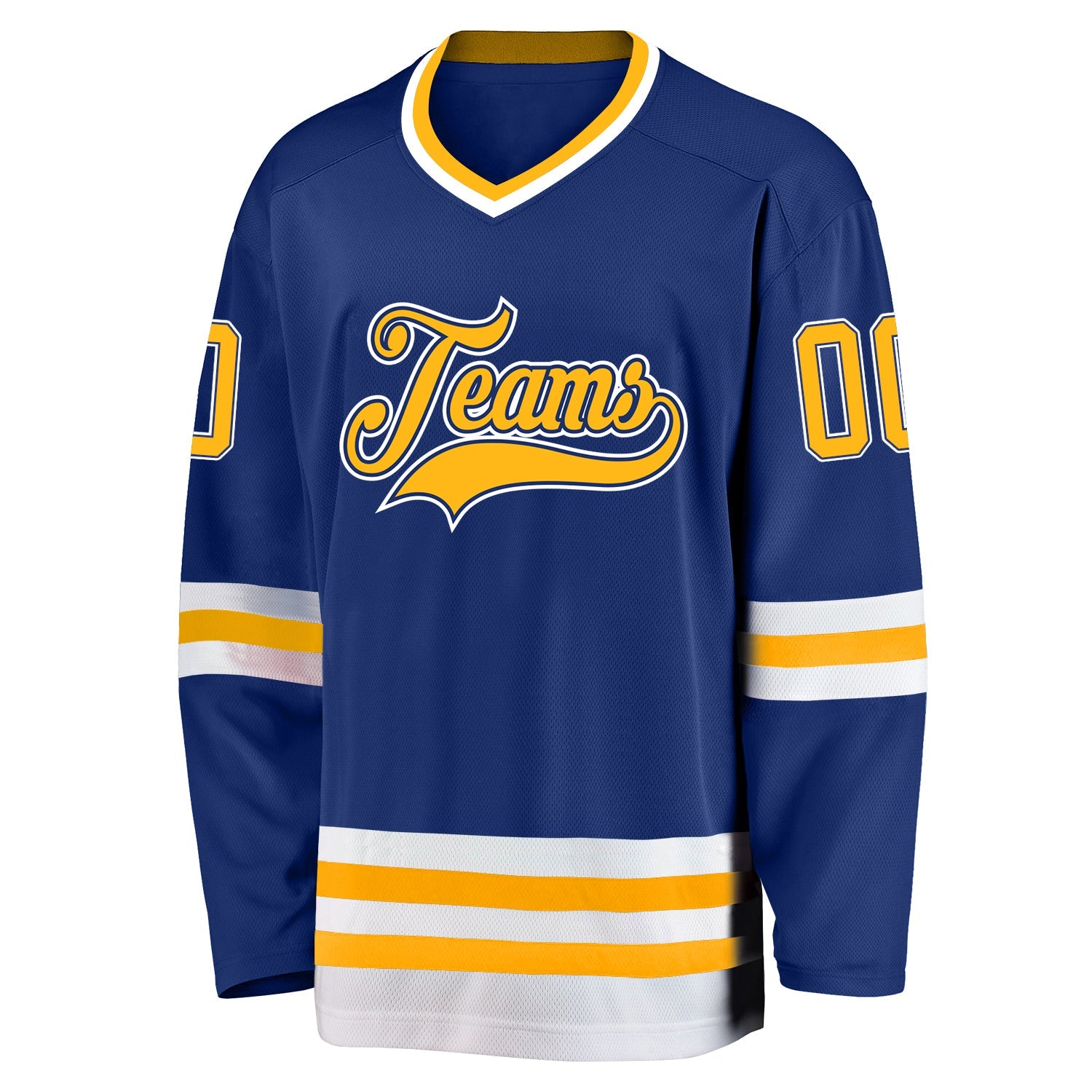 Custom Royal Gold-White Hockey Jersey view 2