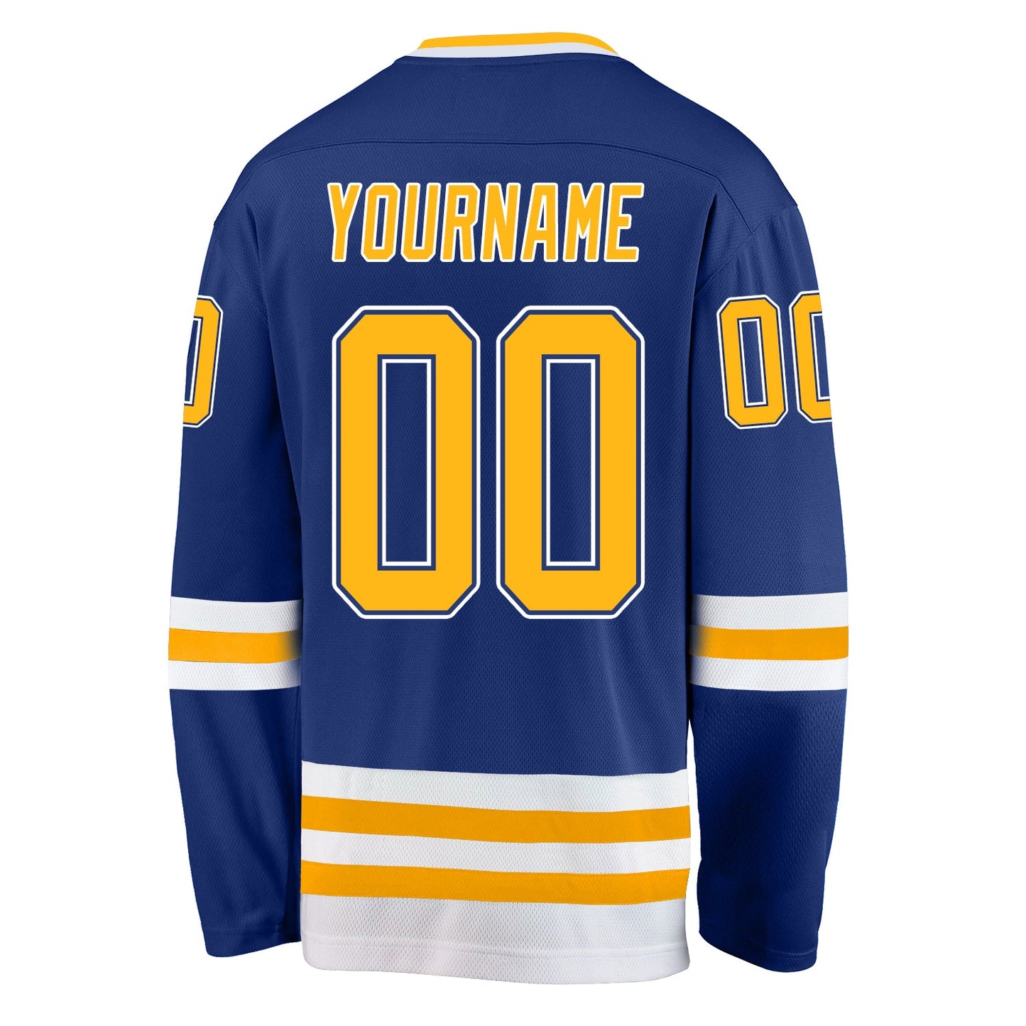 Custom Royal Gold-White Hockey Jersey view 3