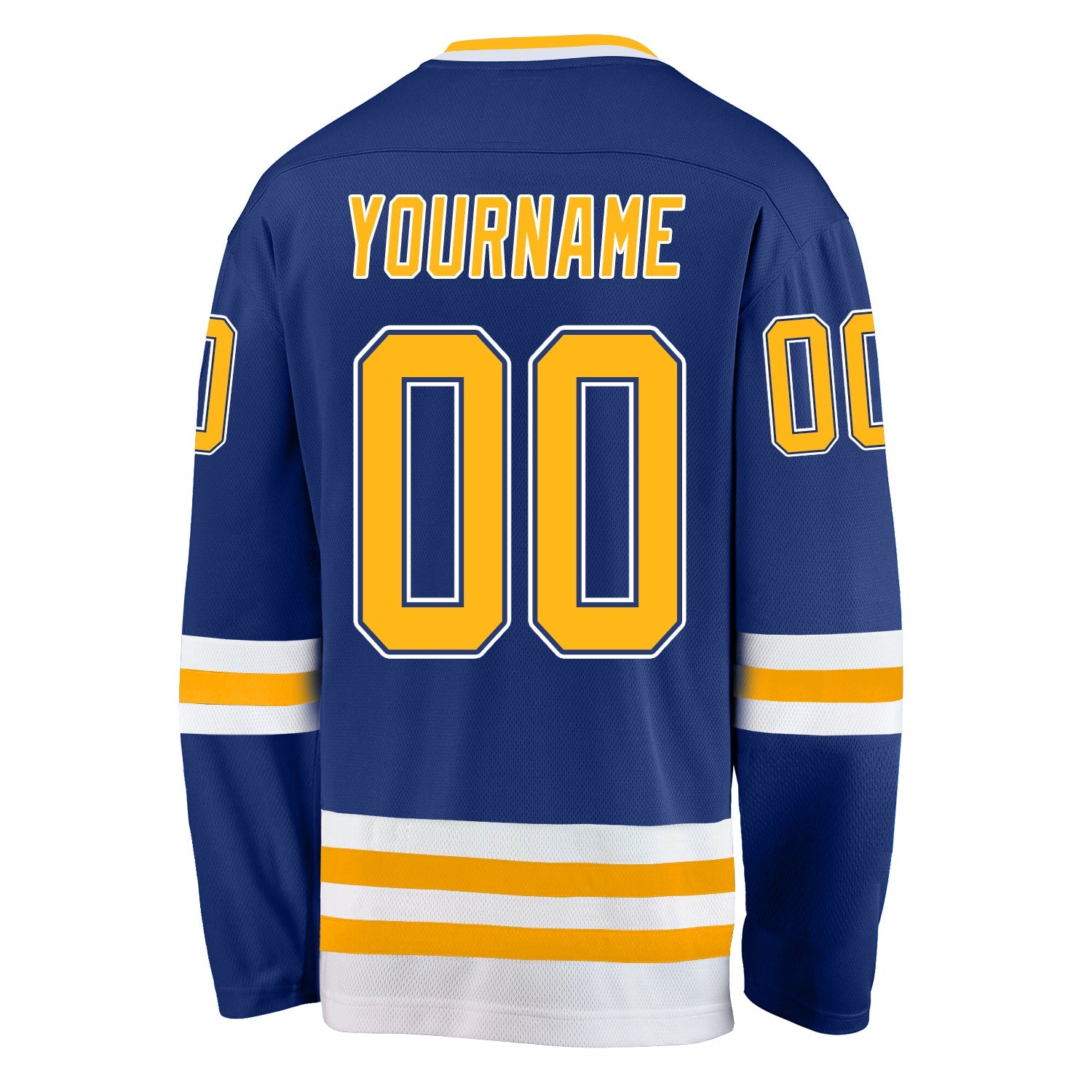 Custom Royal Gold-White Hockey Jersey view 3