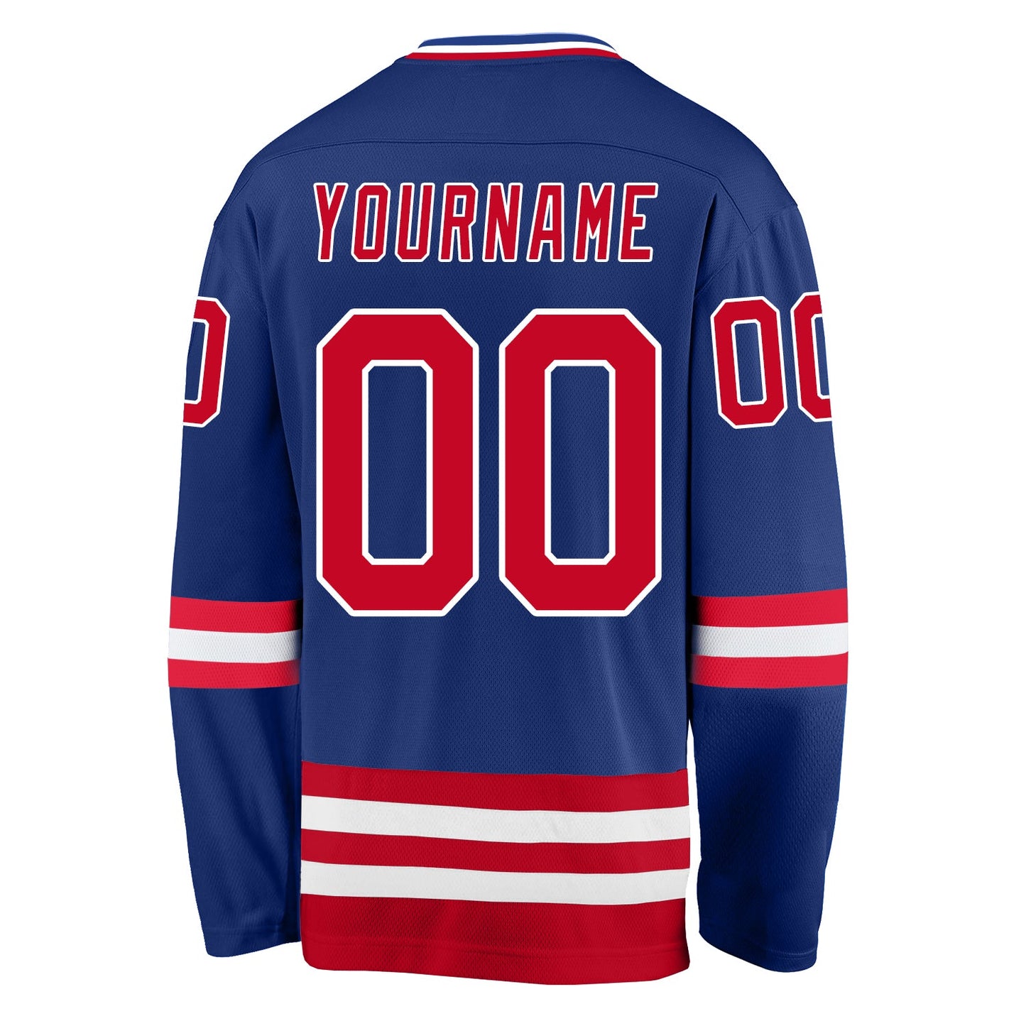 Custom Royal Red-White Hockey Jersey view 3