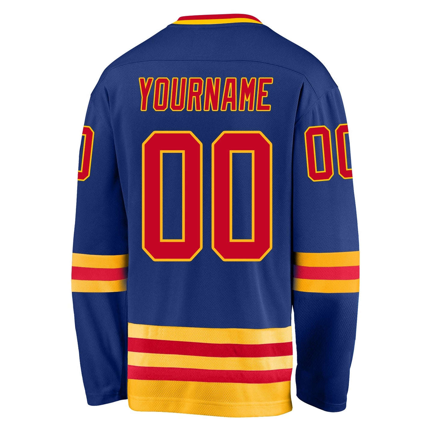 Custom Royal Red-Gold Hockey Jersey view 3