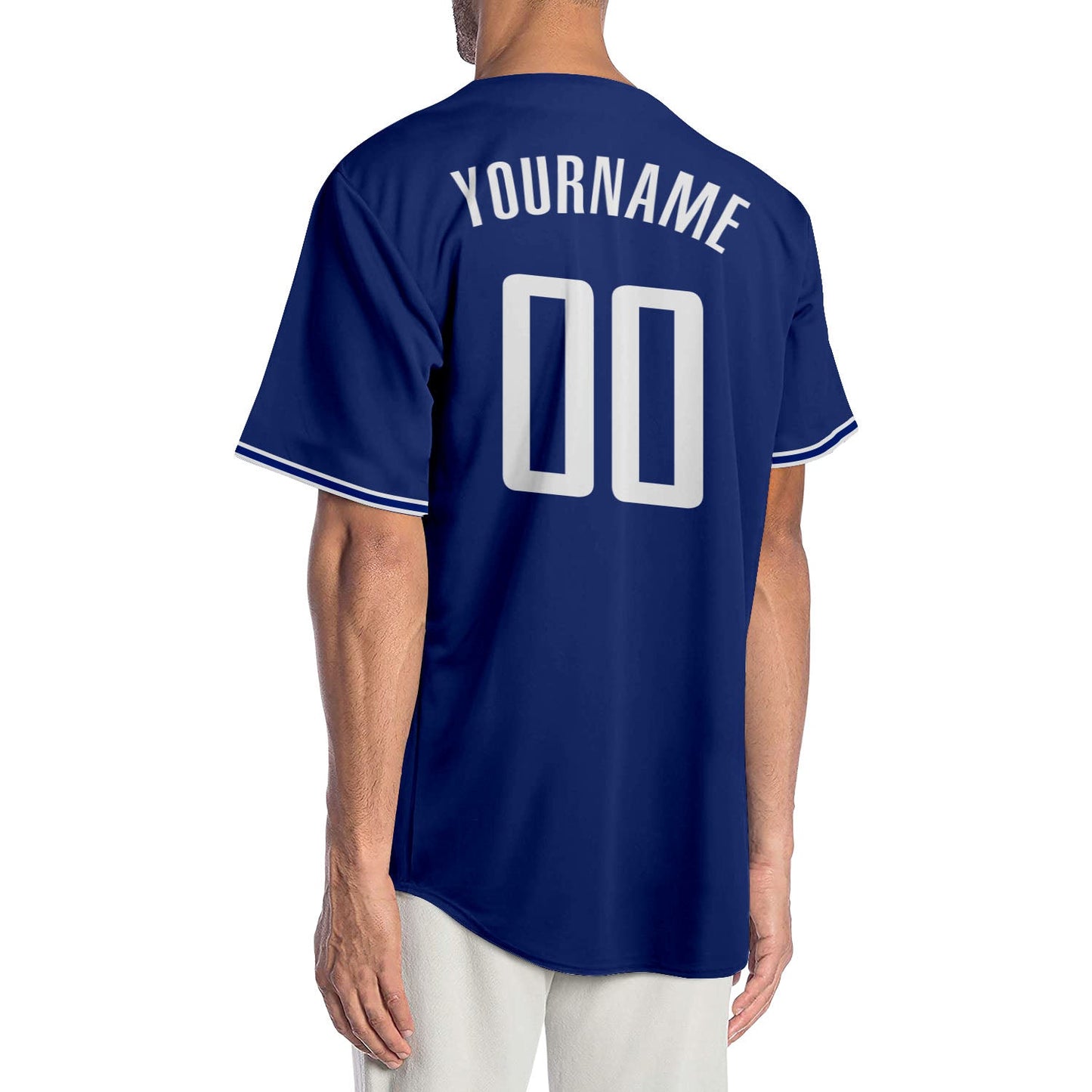 Custom Royal White Authentic Baseball Jersey view 2