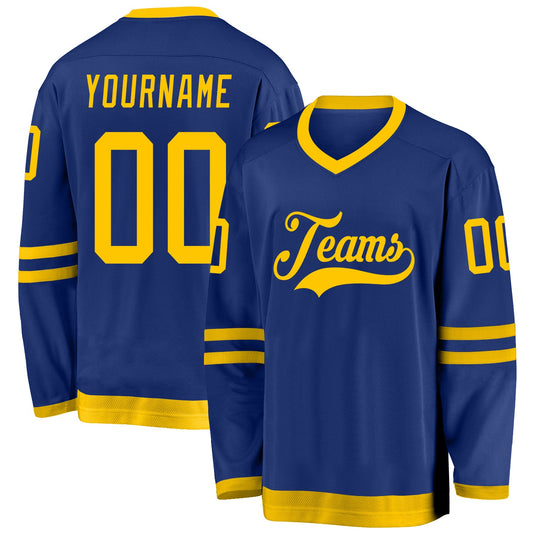Custom Royal Gold Hockey Jersey - Main View