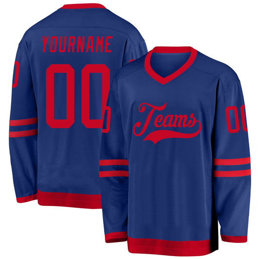 Custom Royal Red Hockey Jersey - Main View