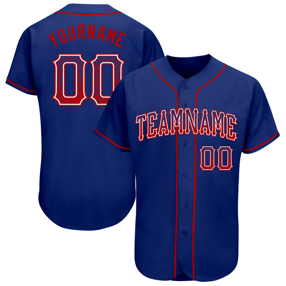 Custom Royal Red-White Authentic Drift Fashion Baseball Jersey - Main View