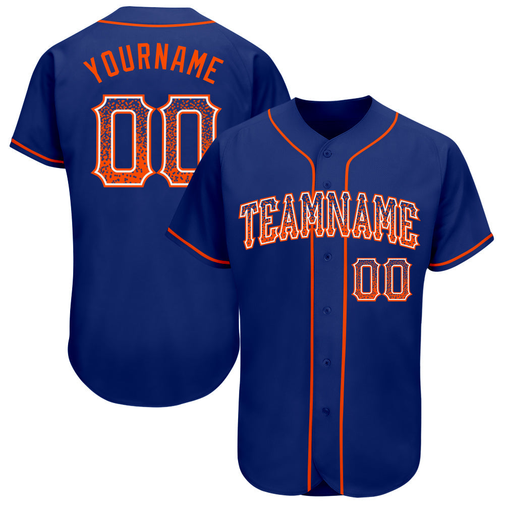 Custom Royal Orange-White Authentic Drift Fashion Baseball Jersey - Main View