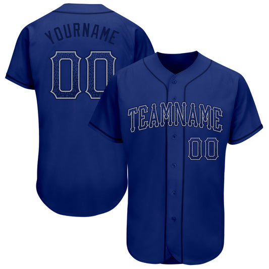 Custom Royal Navy-Gray Authentic Drift Fashion Baseball Jersey - Main View