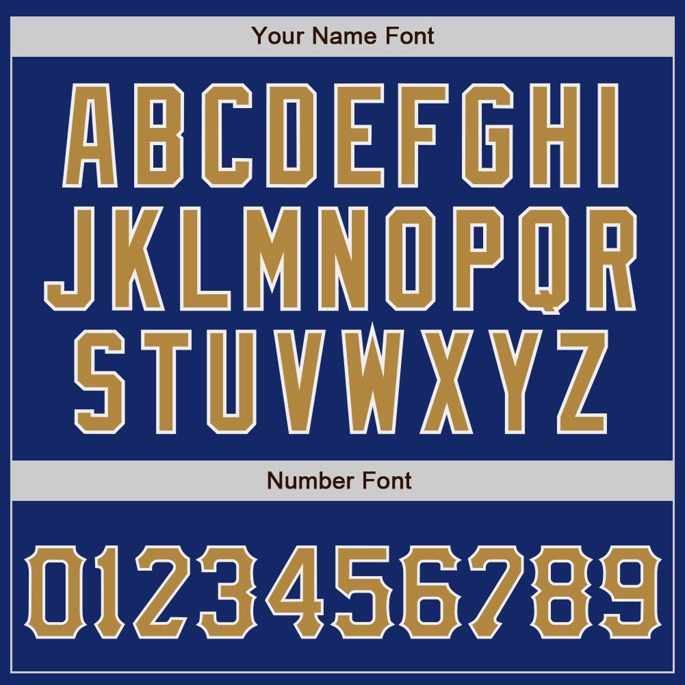 Custom Royal Old Gold-White Authentic Baseball Jersey view 4