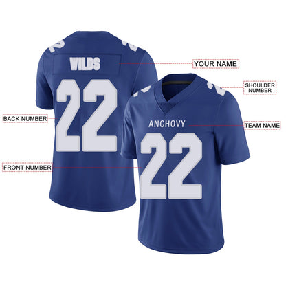 Custom NY.Giants Football Jerseys Team Player or Personalized Design Your Own Name for Men's Women's Youth Jerseys Navy view 10