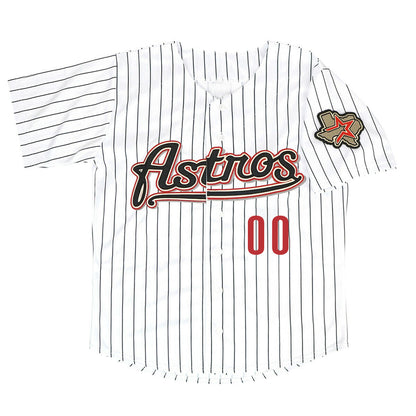 Custom Houston Astros 2012 White Men's Jersey Stitched Black Stripe - Main View