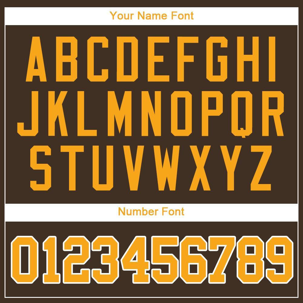 Custom Brown Gold-White Baseball Jersey view 4