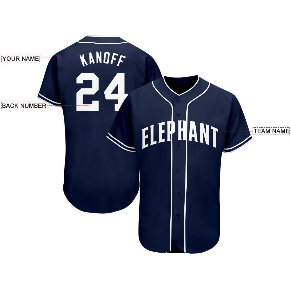 Custom Navy White Baseball Jersey view 3