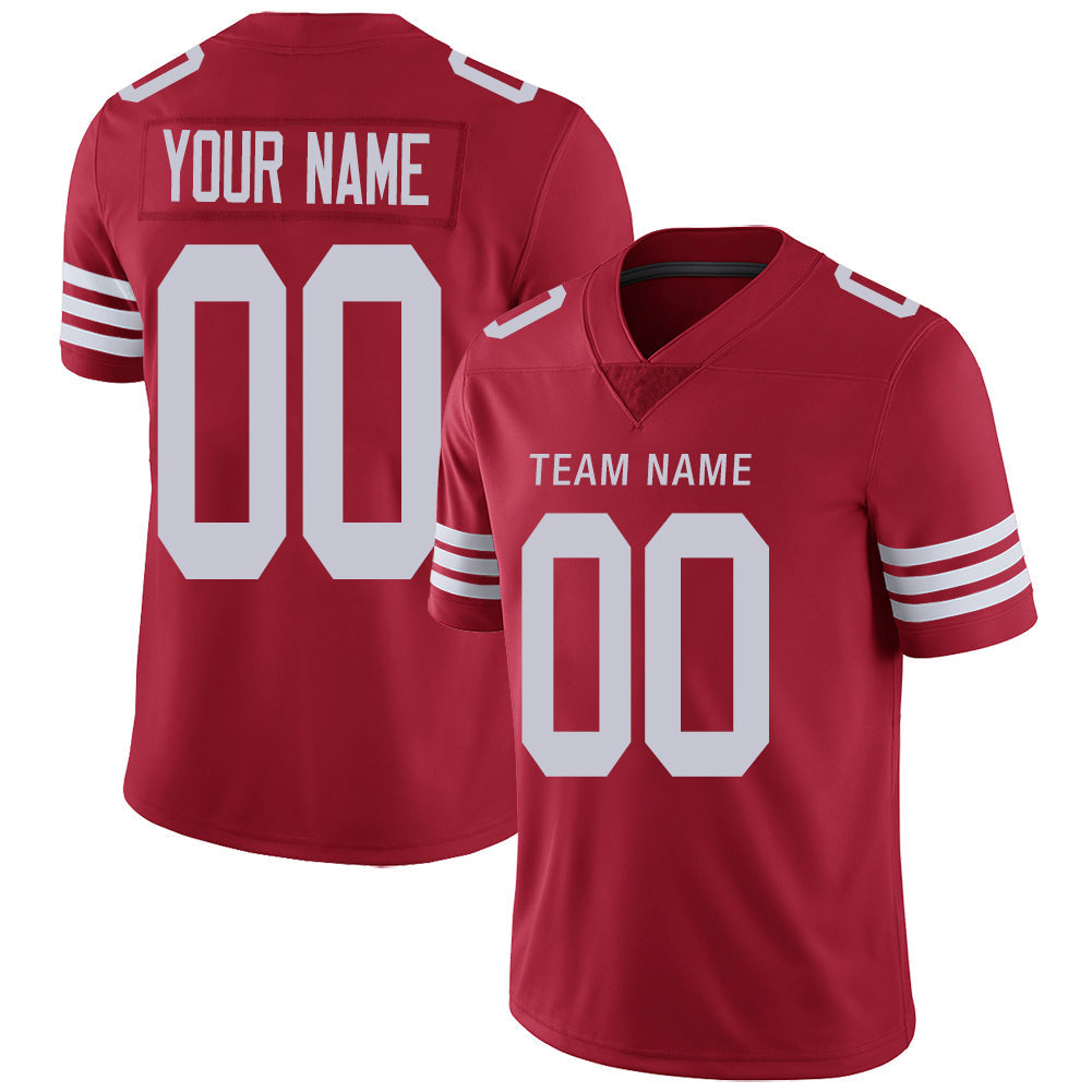 Custom SF.49ers Stitched American Football Jerseys Personalize Birthday Gifts Red Jersey - Main View
