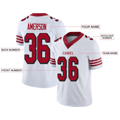 Custom SF.49ers Stitched American Football Jerseys Personalize Birthday Gifts White Jersey view 2