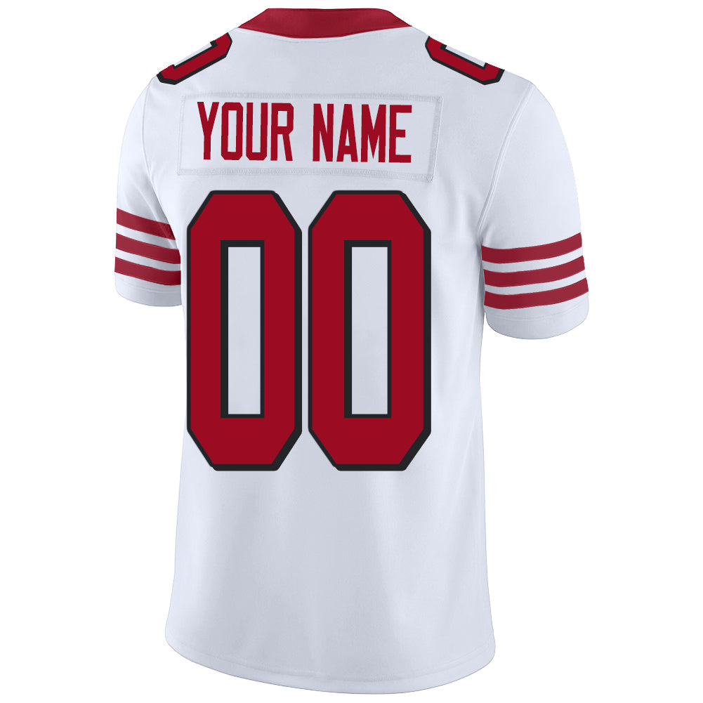Custom SF.49ers Stitched American Football Jerseys Personalize Birthday Gifts White Jersey view 3