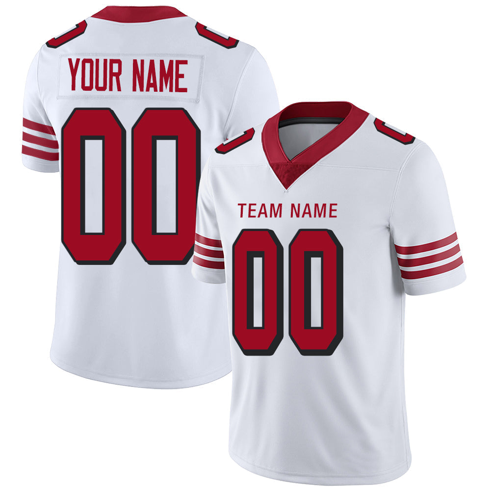 Custom SF.49ers Stitched American Football Jerseys Personalize Birthday Gifts White Jersey - Main View