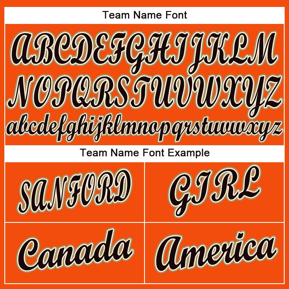 Custom Orange Black Cream-Old Gold Baseball Jersey view 5