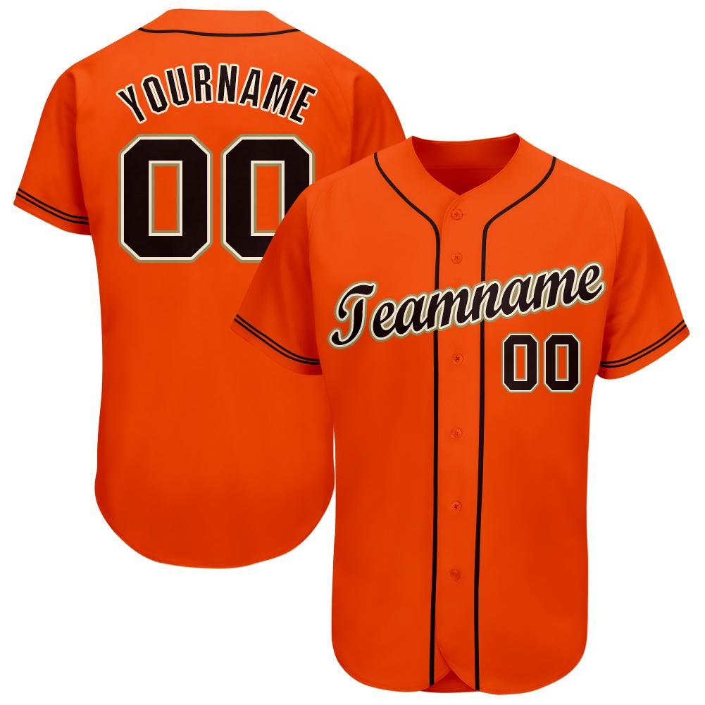 Custom Orange Black Cream-Old Gold Baseball Jersey - Main View